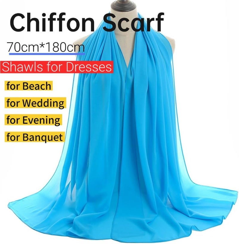 Harewom Chiffon Hijab for Women Sheer Shawl and Wraps for Wedding Bridal Scarves Summer Lightweight Sun-proof Scarf - Image 2